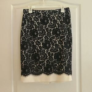 Express Lace Overlay Pencil Skirt